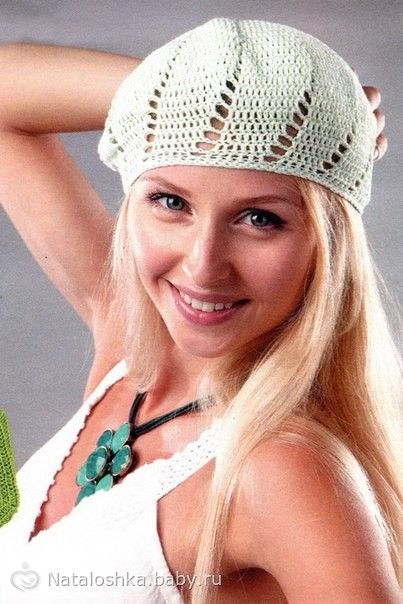 Связать летний берет схема Связать летний берет схема
