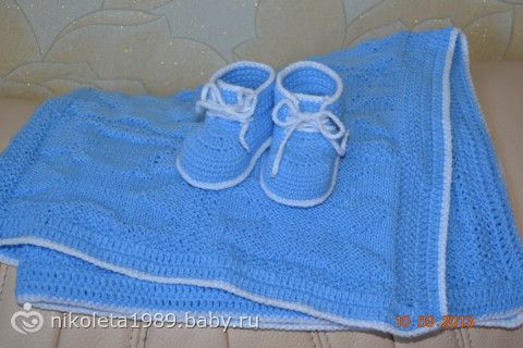 Плед в коляску спицами