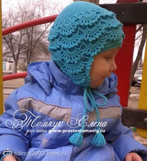 Ажурная шапочка крючком для девочки