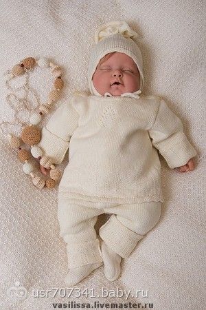 Вязаный костюм на новорожденного - на бэби.ру
