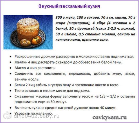 Рецепт как сделать кулич на пасху