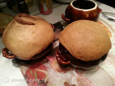 рецепты в горшочках в духовке с тестом