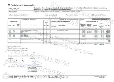 Очень нужна помощь!Костя Емельянов.РАК глаза.Сумма к сбору 337 077руб.(9 235CHF)