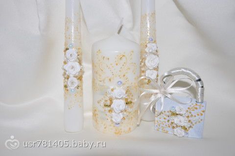 Свечи и замочки свадебные.