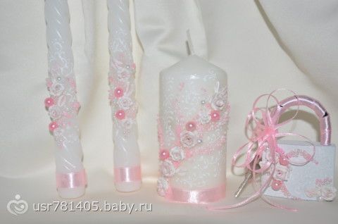 Свечи и замочки свадебные.