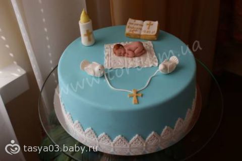 Фото тортиков из мастики для крещения