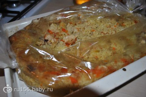 рис с курицей в рукаве в духовке онлайн рис с курицей в рукаве в духовке