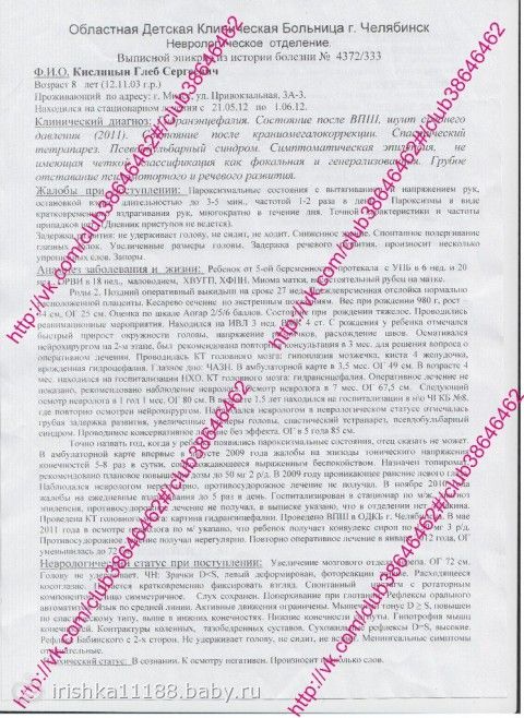 Средства собраны!!! ГЛЕБ КИСЛИЦЫН. ГИДРОЦЕФАЛИЯ.СБОР НА ЛЕЧЕНИЕ В ГЕРМАНИИ. 170 000 рублей к 17.12.12г.